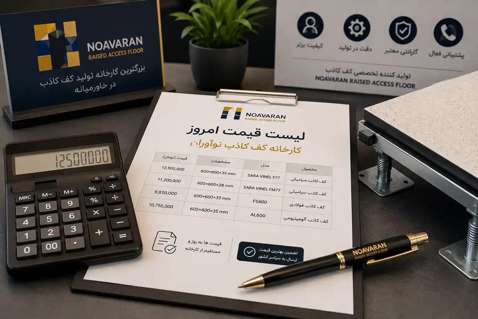 راهنمای تصویری لیست قیمت کف کاذب نوآوران