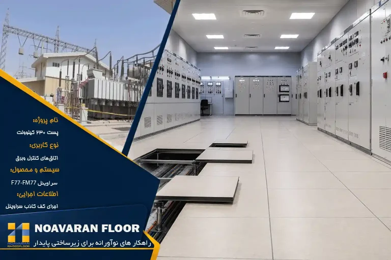 نمونه کف کاذب پست برق هرمزگان در آرشیو پروژههای نوآوران